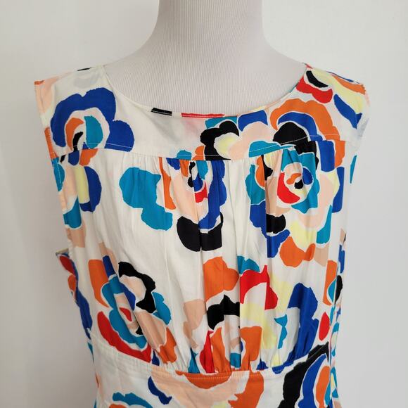 Plenty by Tracy Reese Tabitha Floral Dress Fit Flare Cotton Bold Women 14 - Picture 5 of 13